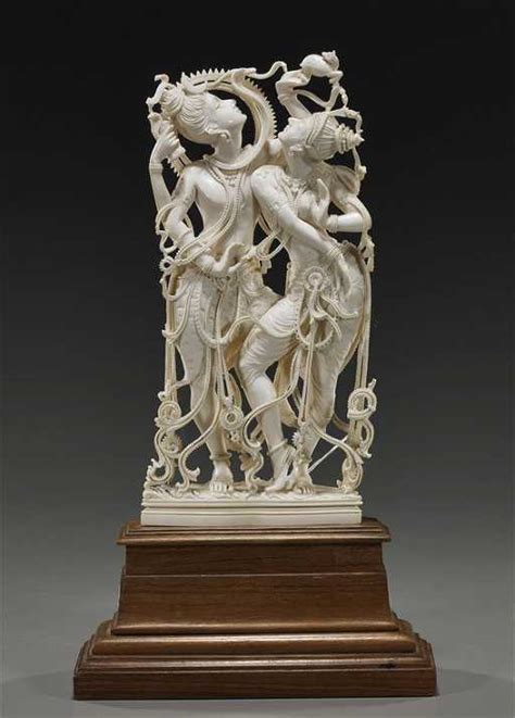 407 Indian Carved Ivory Figural Group
