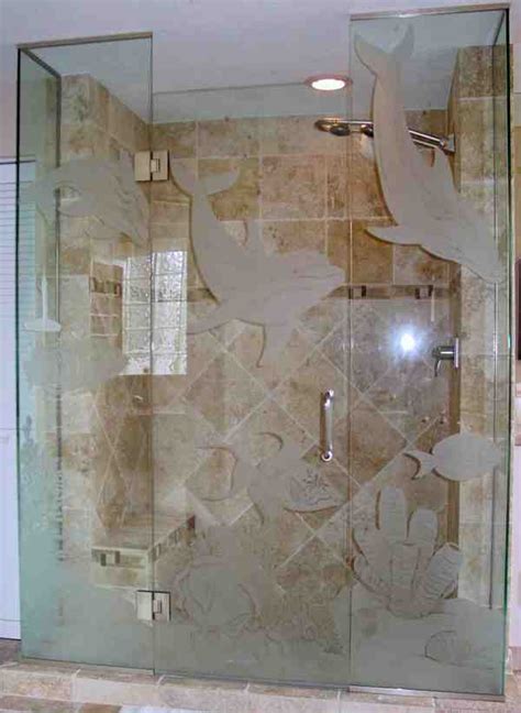 etched glass shower doors decor ideas