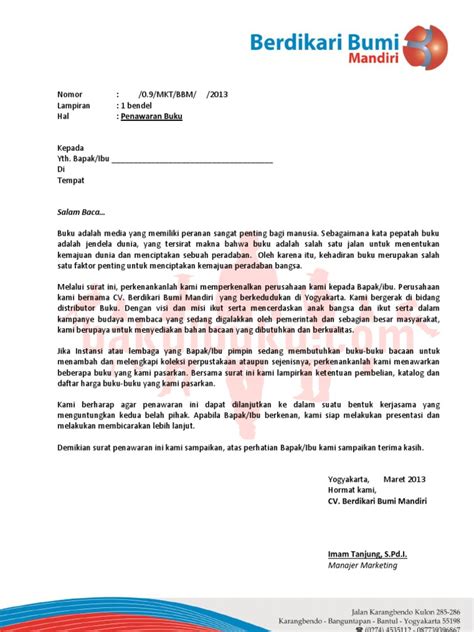 Akan tetapi, ada satu hal yang kurang. Contoh Proposal Penawaran Buku Ke Sekolah - Berbagi Contoh ...
