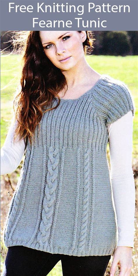 Pattern attributes and techniques include: Free Knitting Pattern for Fearne Tunic Sweater in 2020 ...