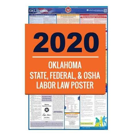2022 2023 Oklahoma Labor Law Poster State Federal Osha In One