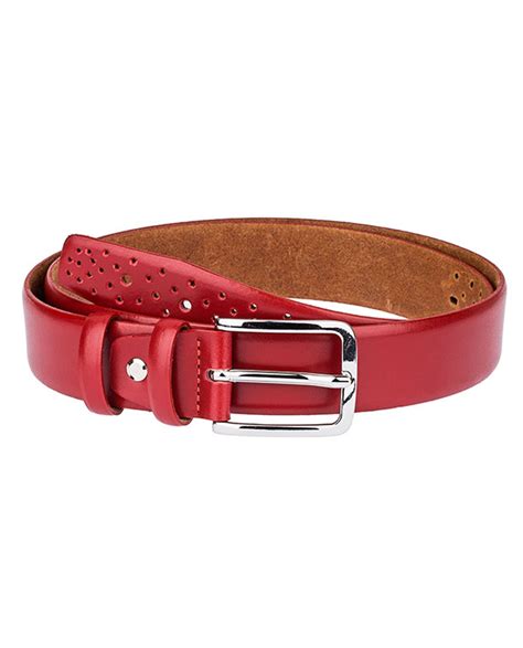 Buy Womens Red Leather Belt Free Shipping