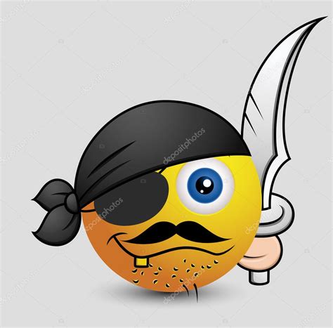 Capitaine Pirate Emoji Smiley Emoticon — Image Vectorielle 98060804