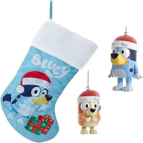Bluey And Bingo Christmas Ornaments And Stocking Set Great For Toddlers