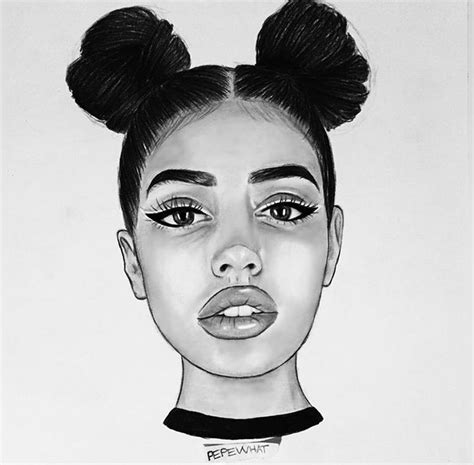 Buns And Edges Drawings Black Love Art Black Art Pictures