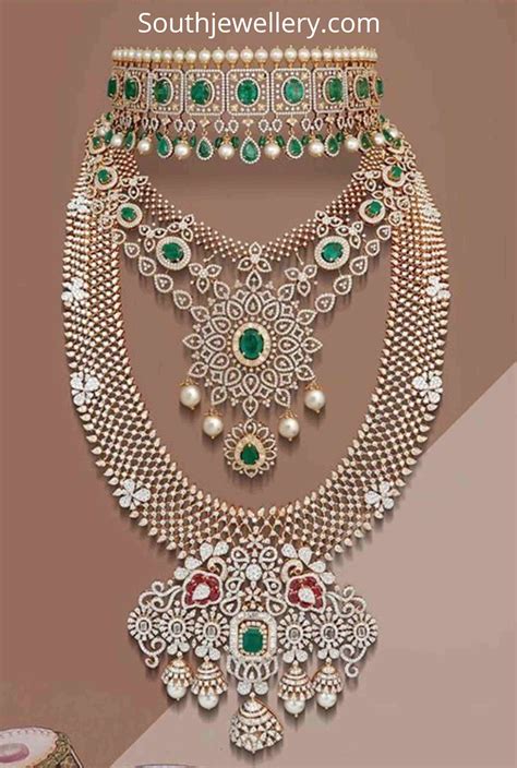 Bridal Diamond Necklace Set By Mangatrai Indian Jewellery Designs