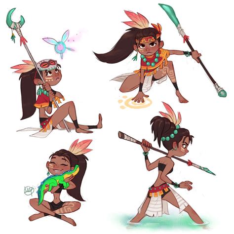 Tribal Girl Poses By Luigil On Deviantart Character Design Animation Girl Poses Tribal