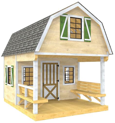 Our barn style storage sheds feature two different shed models: 12x16 Eugene Shed Plan | Gambrel Design w/ Loft Porch ...