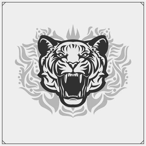 Roaring Tiger Head And Flames Stock Vector Image By Silvertiger