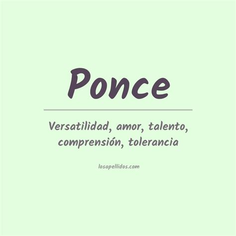 Significado Del Apellido Ponce