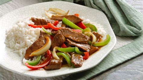 This is the perfect meal for a busy weeknight. Peppered Steak and Rice - 99easyrecipes