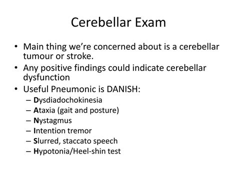 Ppt Cranial Nerves Cerebellar And Parkinsons Exams Powerpoint