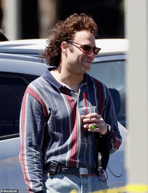 Seth Rogen Dons A Mullet And A Beeper On The Set Of Pam And Tommy Daily Mail Online