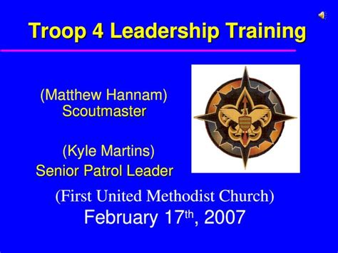 Ppt Troop 4 Leadership Training Scoutmaster Matthew Hannam