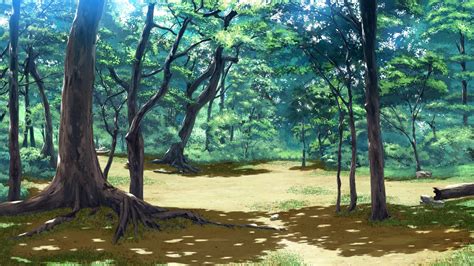 Download Tree Scenery Anime Forest Hd Wallpaper