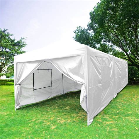Fdw pop up canopy 10x20 pop up canopy tent folding protable ez up canopy party tent sun shade wedding instant better air circulation outdoor gazebo with backpack bag. Quictent 10x20 Ft EZ Pop Up Canopy Party Tent with Sides ...