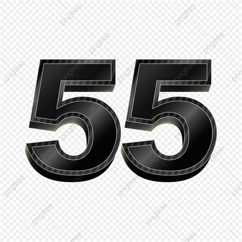 Numéro 3d Dégradé Noir 55 Png 55 Nombre Symbole Png Et Vecteur Pour
