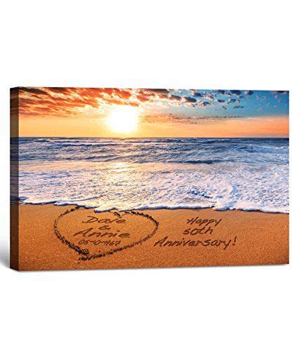 Beach Lovers Personalized Canvas Prints With Couples Na