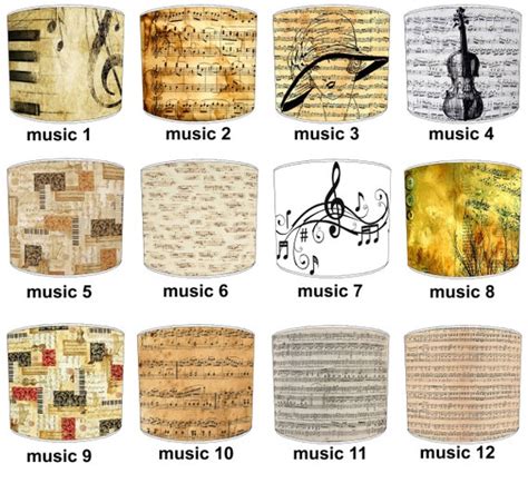 Music Sheets Musical Notes Lampshade For Bedside Table Lamps Etsy