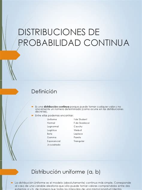 Distribuciones De Probabilidad Continua Distribución Normal