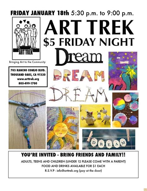 January 2013 Dream Dream Dream Night Art Invite Friends Flyer