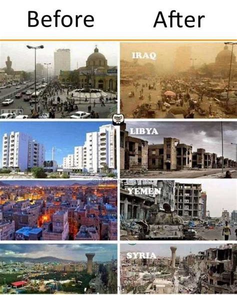 Before After Iraq Libya