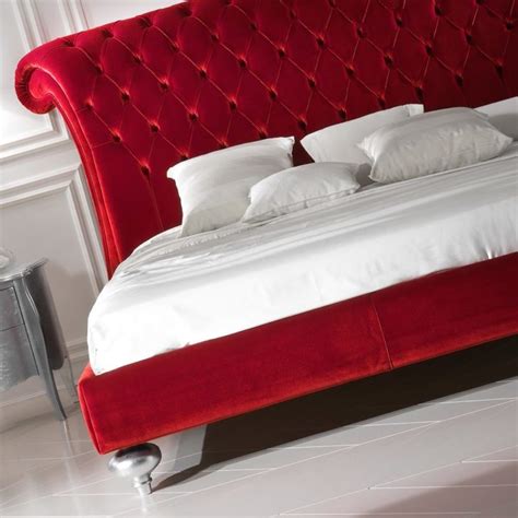 Luxurious Velvet Button Upholstered Italian Designer Bed Juliettes