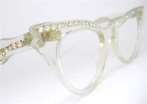 Vintage Eyeglass Images Vintage 1950s French Rhinestone Eyeglasses By Vintage50seyewear
