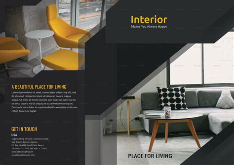 Bi Fold Interior Brochure Design Template In Psd Word Publisher