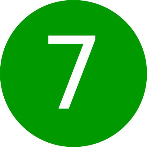 Number 7 Green Round Clip Art At Vector Clip Art Online