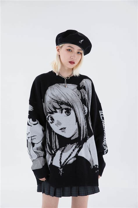 Unisex Anime Oversized Cartoon Knitted Sweater Kawaii Etsy