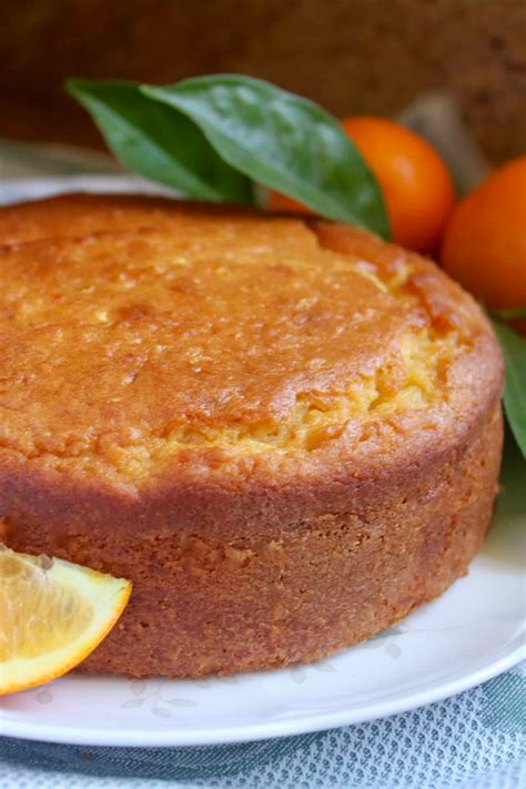 Sicilian Whole Orange Cake On A Plate With Oranges Whole Orange Cake