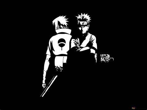Anime Naruto And Sasuke In Black And White 4k Wallpaper Download
