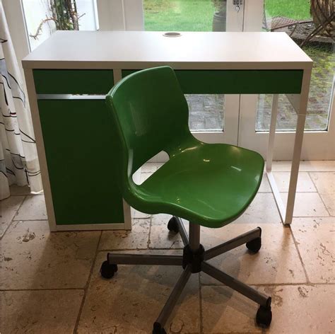 Great savings & free delivery / collection on many items. Micke IKEA desk kids office green with matching swivel ...