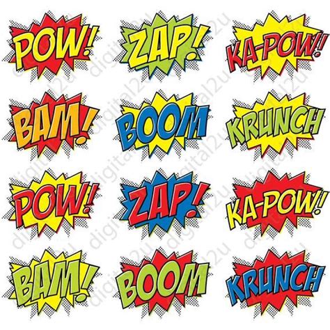Batman Pow Sound Effect Photo Booth Props Superhero Comic Sounds Diy