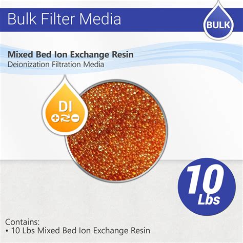 Di Mixed Bed Resin Media Refill Bag Demineralized Deionization Color