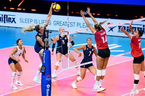 u s women sweep canada to improve to 2 0 at vnl usa volleyball