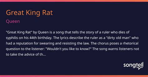 Meaning Of Great King Rat By Queen