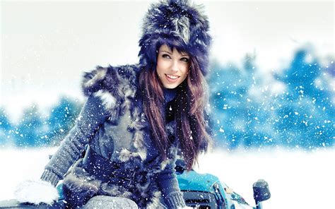 fondos de pantalla 1920x1200 izabela magier sombrero del invierno nieve copo de nieve sonrisa
