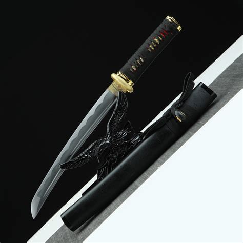 Handmade Black Real Japanese Tanto Short Katana Swords Truekatana