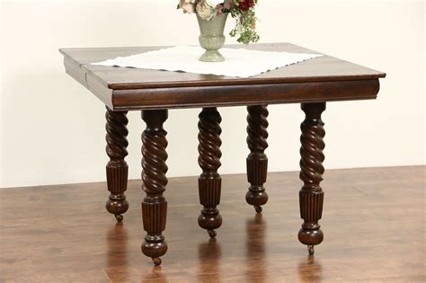 Check spelling or type a new query. SOLD - Oak 1900 Antique Square Dining Table, 4 Leaves, 5 ...