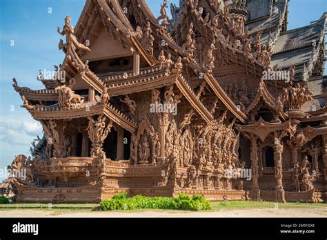 The Wood Temple Or Wat Sanctuary Of Truth Temple In The City Of Pattaya