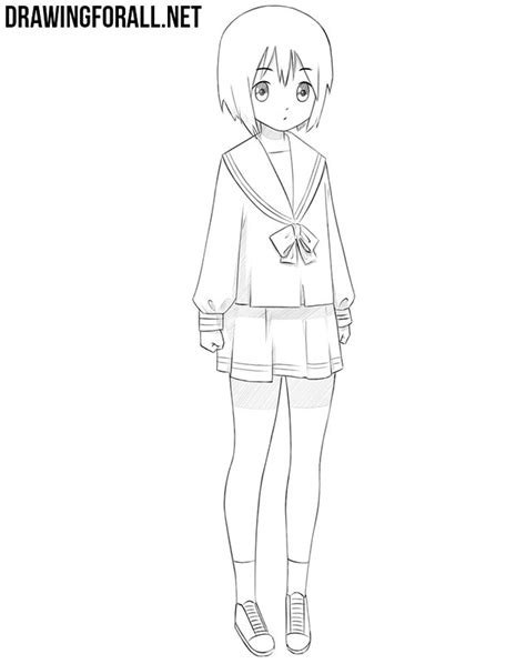 View 45 Simple Cute Full Body Anime Girl Sketch