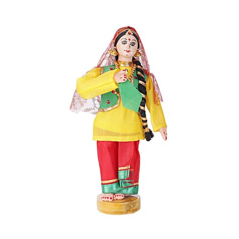 The Bombay Store Punjabi Female Doll Dancer Assorted Colours