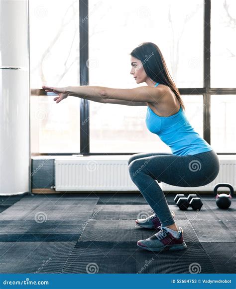 Young Woman Doing Squats Stock Photo Image 52684753