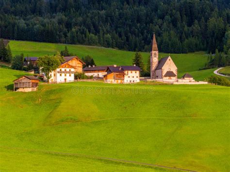 Church Of Santa Maddalena Dolomites North Italy Stock Photo Image