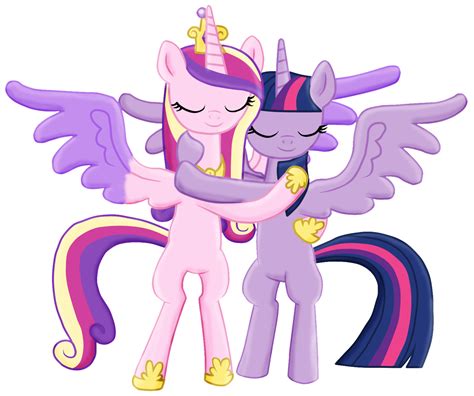 Princess Cadence And Princess Twilight Hug Collab By Majkashinoda626