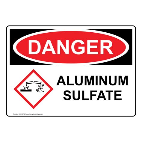 Osha Aluminum Sulfate Sign With Ghs Symbol Ode 37261