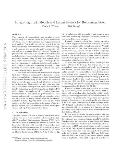 Integrating Topic Models And Latent Factors For Recommendation Deepai
