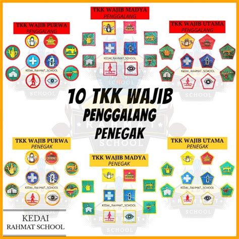 10pcs Tkk Wajib Tanda Kecakapan Khusus Pramuka Penggalang Penegak